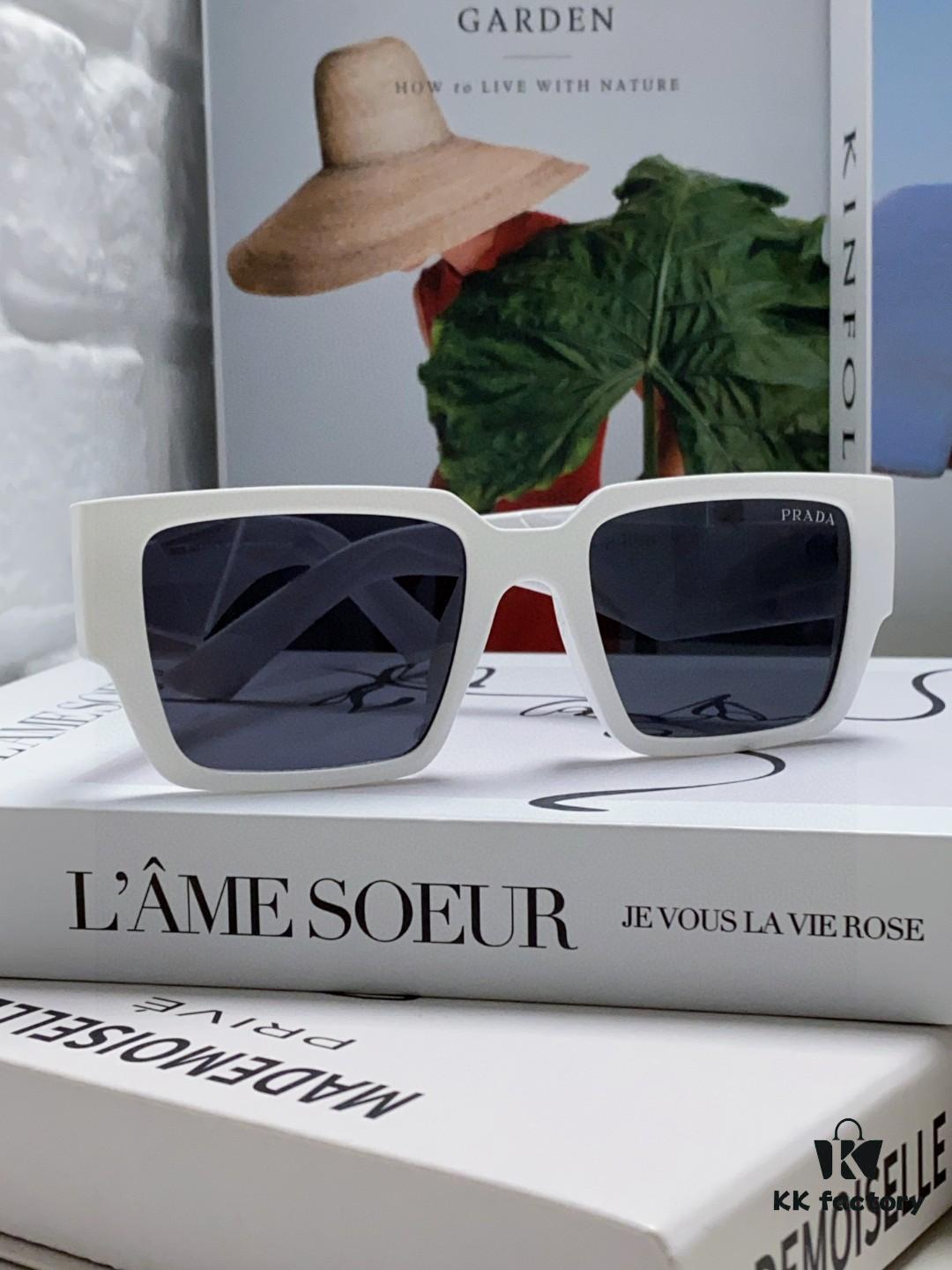 PRADA 2024 New Arrival European and American Style Sunglasses for Women, Summer Small Face Flattering, Stylish Korean-Inspired Unisex Sunglasses for Beach Vacation and Sun Protection