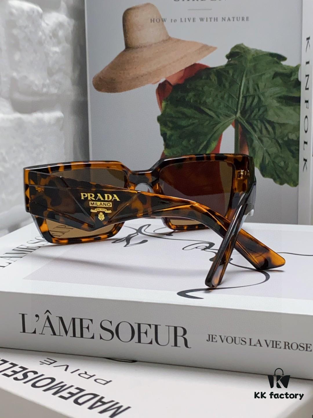 PRADA 2024 New Arrival European and American Style Sunglasses for Women, Summer Small Face Flattering, Stylish Korean-Inspired Unisex Sunglasses for Beach Vacation and Sun Protection