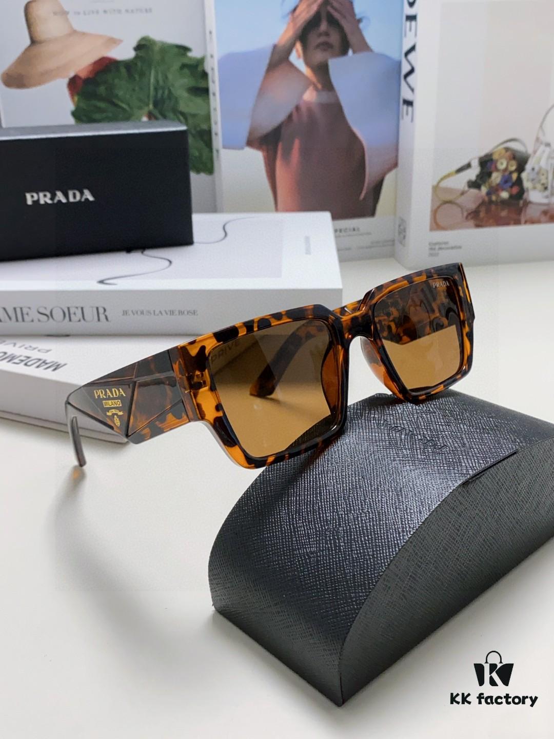 PRADA 2024 New Arrival European and American Style Sunglasses for Women, Summer Small Face Flattering, Stylish Korean-Inspired Unisex Sunglasses for Beach Vacation and Sun Protection