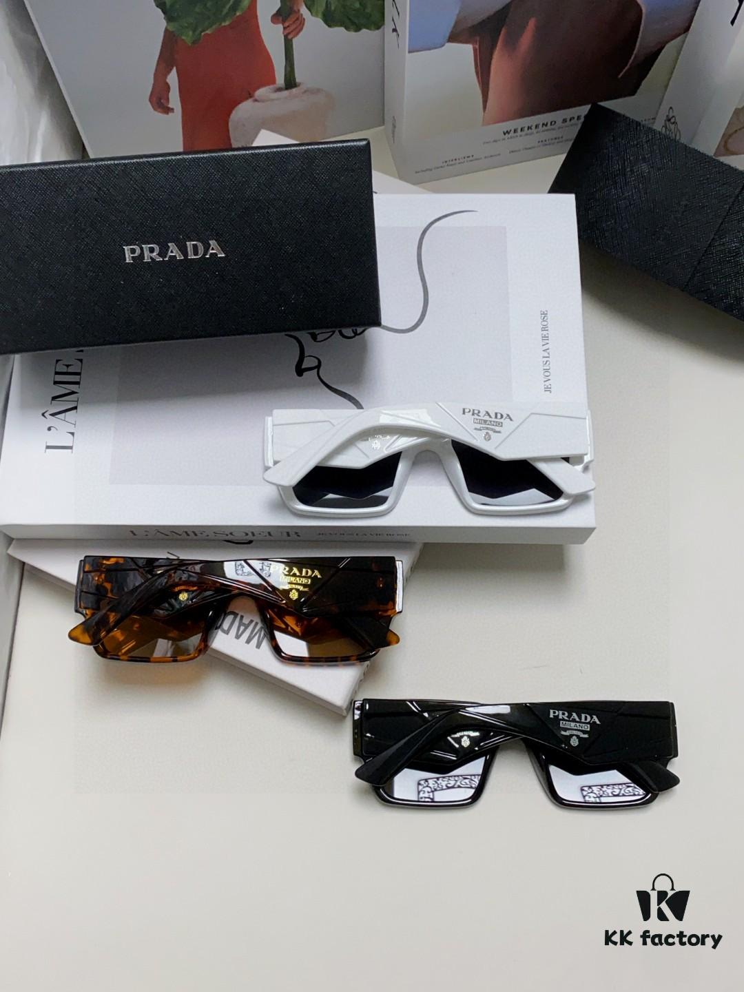 PRADA 2024 New Arrival European and American Style Sunglasses for Women, Summer Small Face Flattering, Stylish Korean-Inspired Unisex Sunglasses for Beach Vacation and Sun Protection