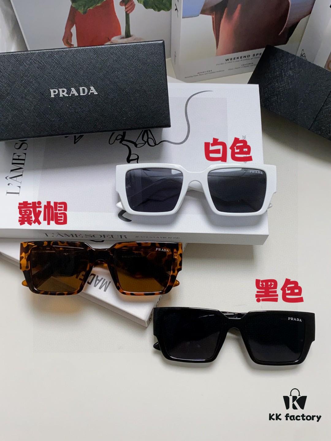 PRADA 2024 New Arrival European and American Style Sunglasses for Women, Summer Small Face Flattering, Stylish Korean-Inspired Unisex Sunglasses for Beach Vacation and Sun Protection
