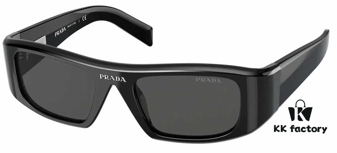 PRADA 2024 New Arrival Retro Rectangular One-Piece Sunglasses, Stylish Unisex UV-Protective Industrial Design Shades