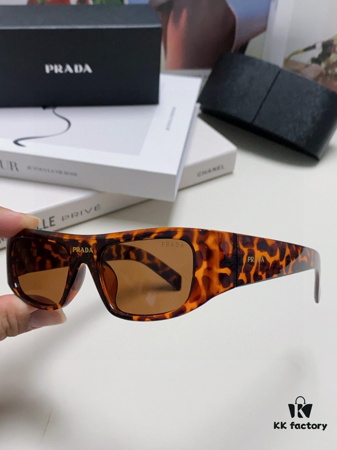 PRADA 2024 New Arrival Retro Rectangular One-Piece Sunglasses, Stylish Unisex UV-Protective Industrial-Fashion Eyewear