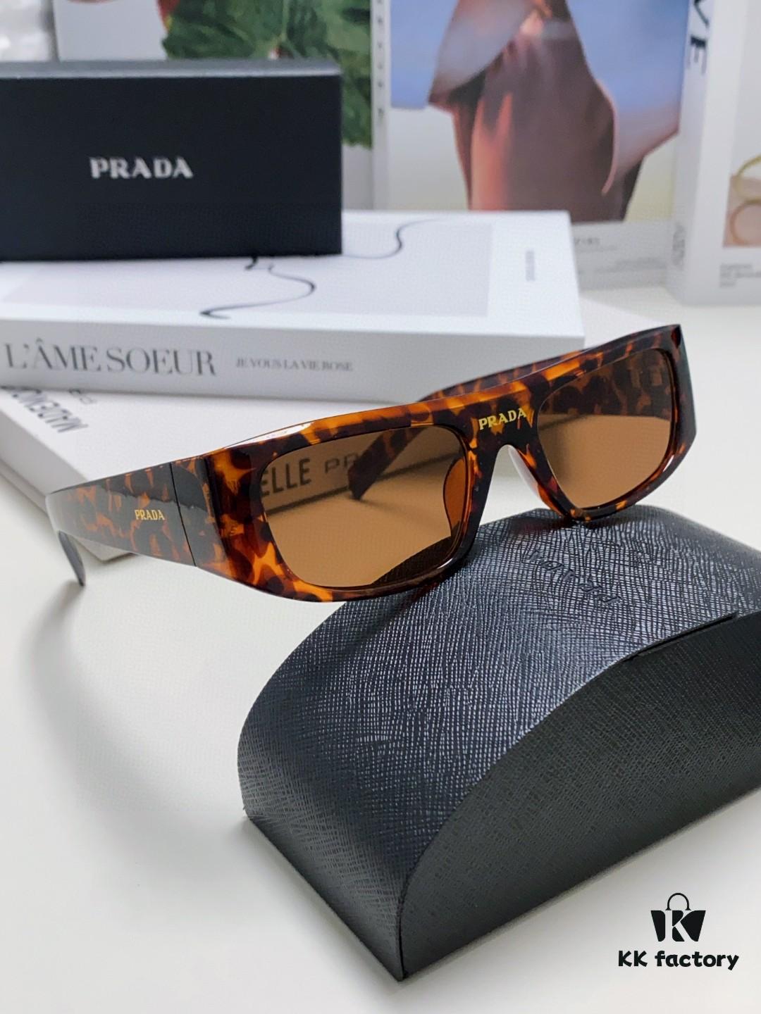 PRADA 2024 New Arrival Retro Rectangular One-Piece Sunglasses, Stylish Unisex UV-Protective Industrial-Fashion Eyewear
