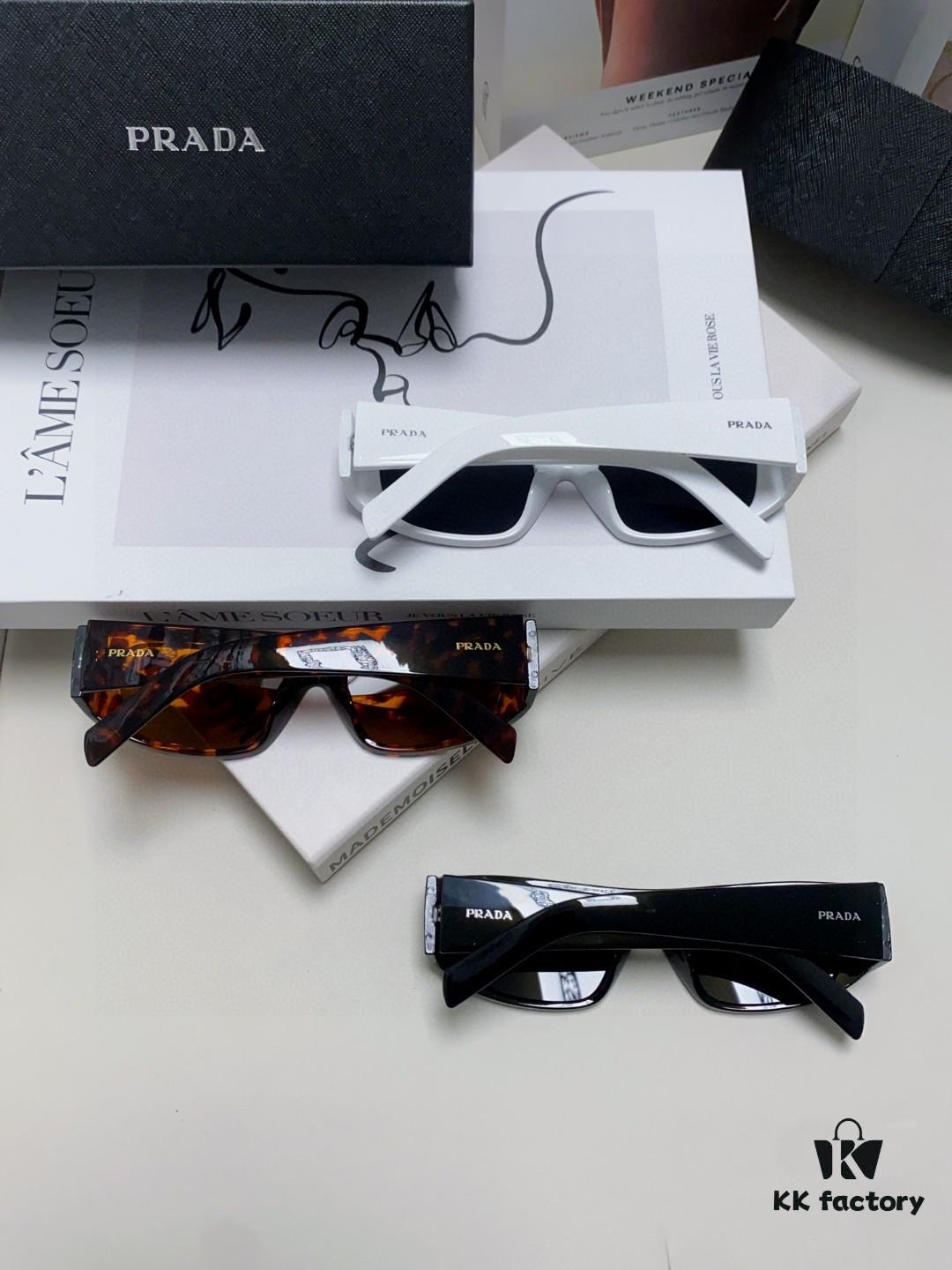 PRADA 2024 New Arrival Retro Rectangular One-Piece Sunglasses, Stylish Unisex UV-Protective Industrial-Fashion Eyewear