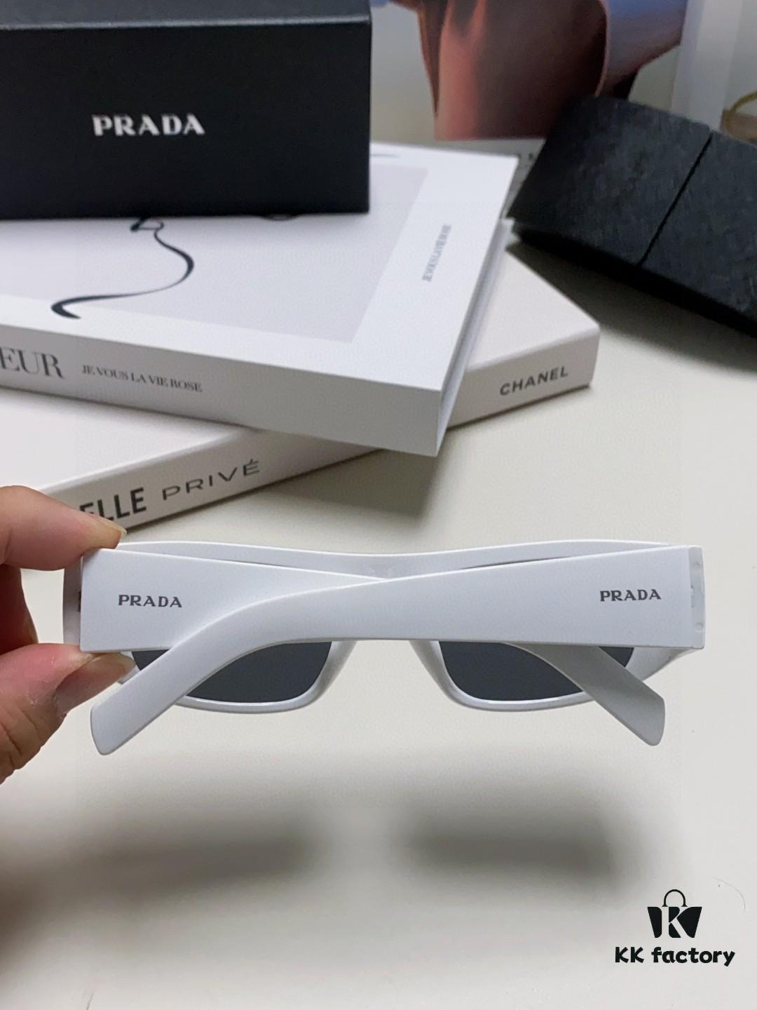 PRADA 2024 New Arrival Retro Rectangular One-Piece Sunglasses, Stylish Unisex UV-Protective Industrial-Fashion Sun Glasses