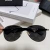 Prada 2024 New Polarized Sunglasses with Print Double Bridge Aviator Classic Frog Eye Sunglasses for Driving, UV and Blue Light Protection, Unisex Pilot Style