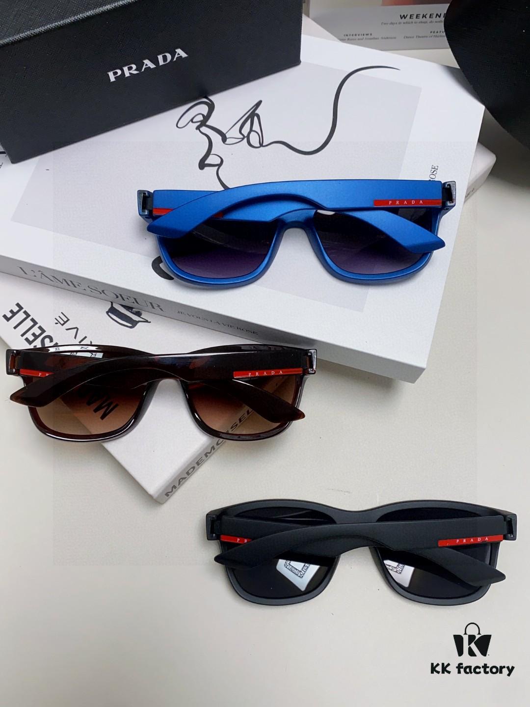 PRADA New Men's European and American Sports Sunglasses, UV-Protective Fashion Glasses for Unisex, Elegant Sun Protection Export Sunglasses