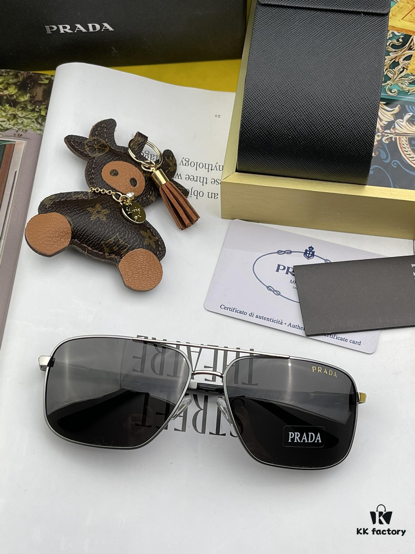 PRADA Masterpiece Craftsmanship. Polarized Sunglasses, High-End, Trendy Fashion Unisex Oversized Slimming Sunglasses for Men, Premium Quality! Driving Sunglasses Model: Eyewear Sunglasses