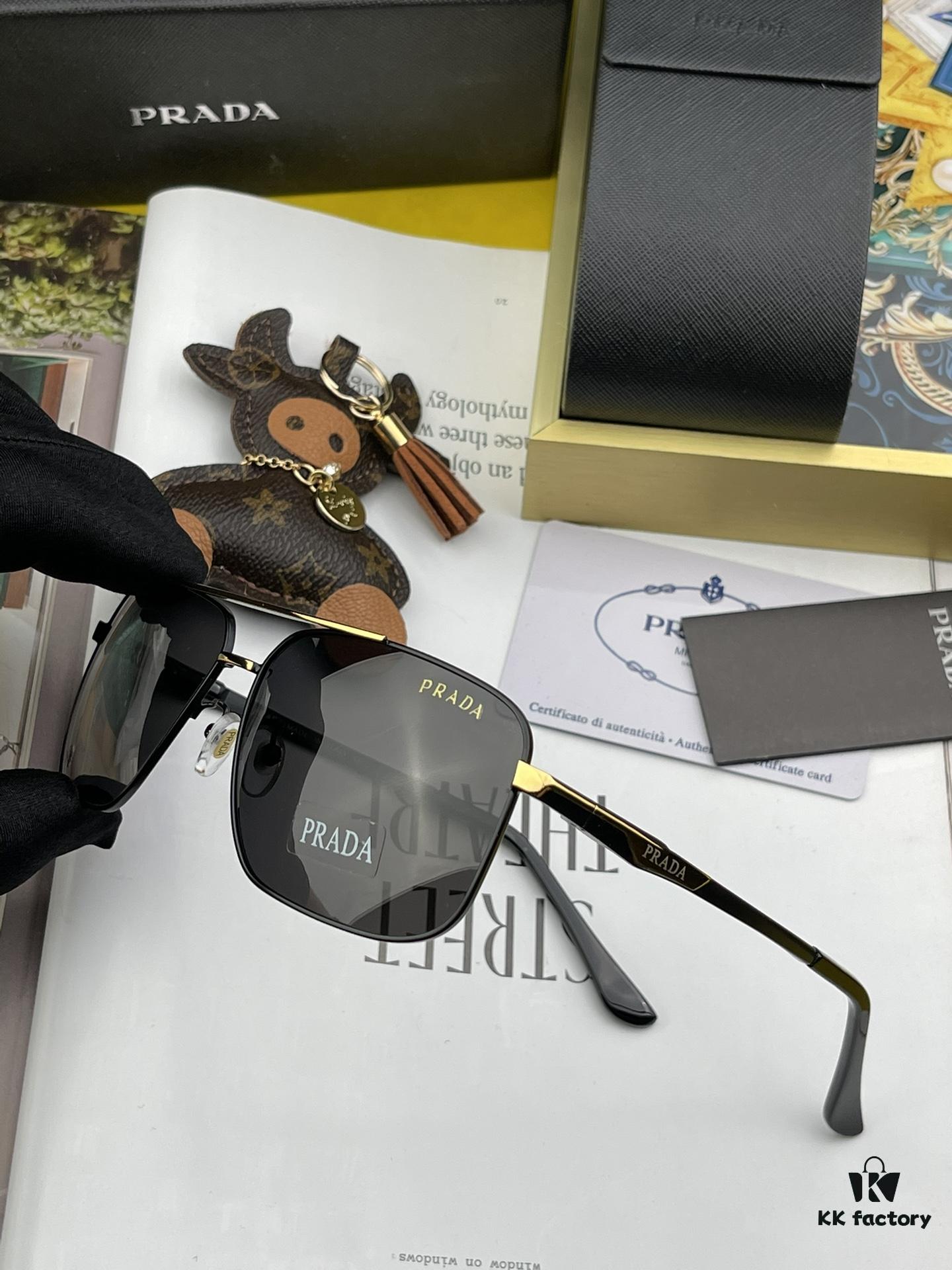 PRADA Masterpiece Craftsmanship. Polarized Sunglasses, High-End, Trendy Fashion Unisex Oversized Slimming Sunglasses for Men, Premium Quality! Driving Sunglasses Model: Eyewear Sunglasses