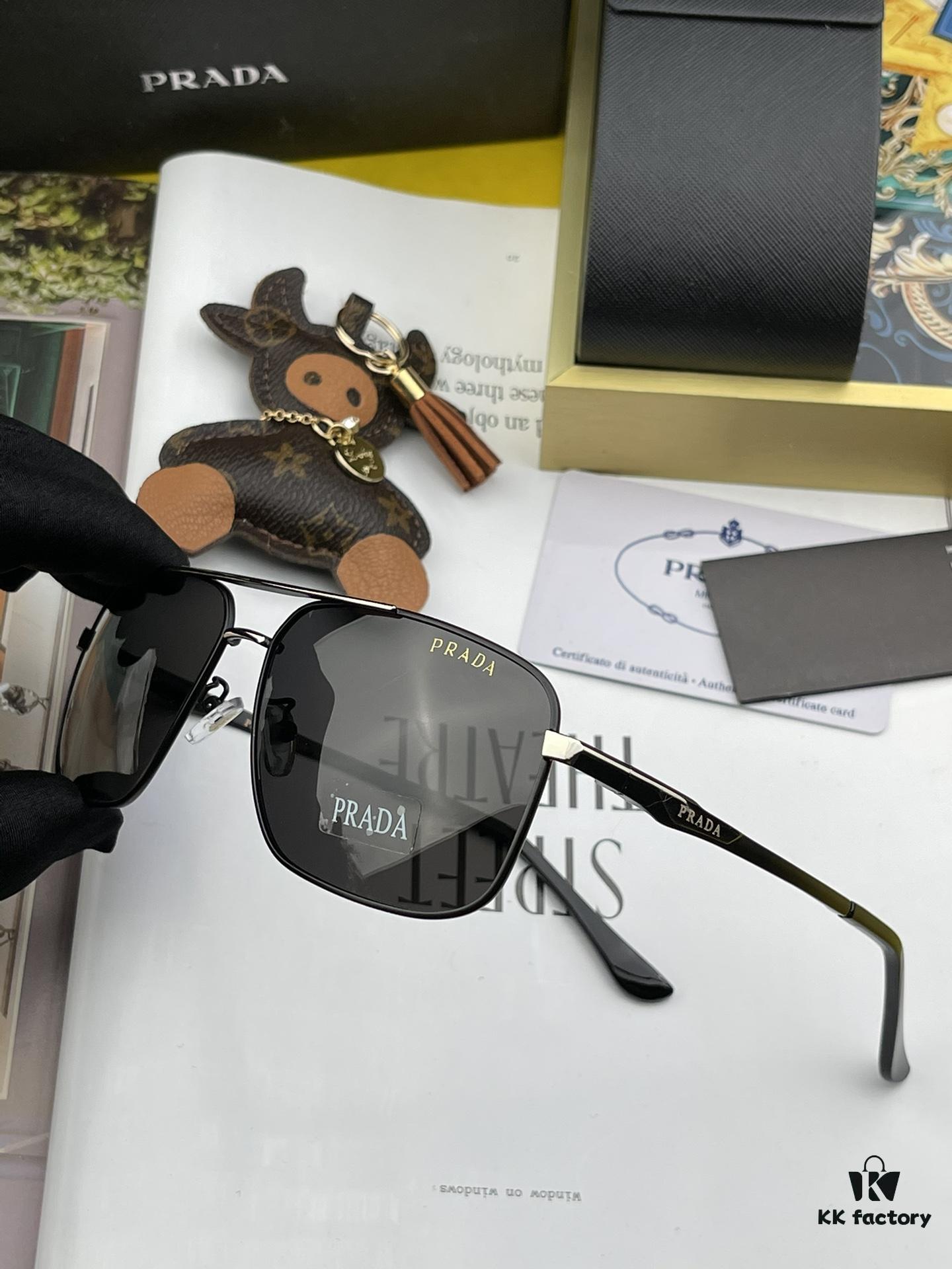 PRADA Masterpiece Craftsmanship. Polarized Sunglasses, High-End, Trendy Fashion Unisex Oversized Slimming Sunglasses for Men, Premium Quality! Driving Sunglasses Model: Eyewear Sunglasses