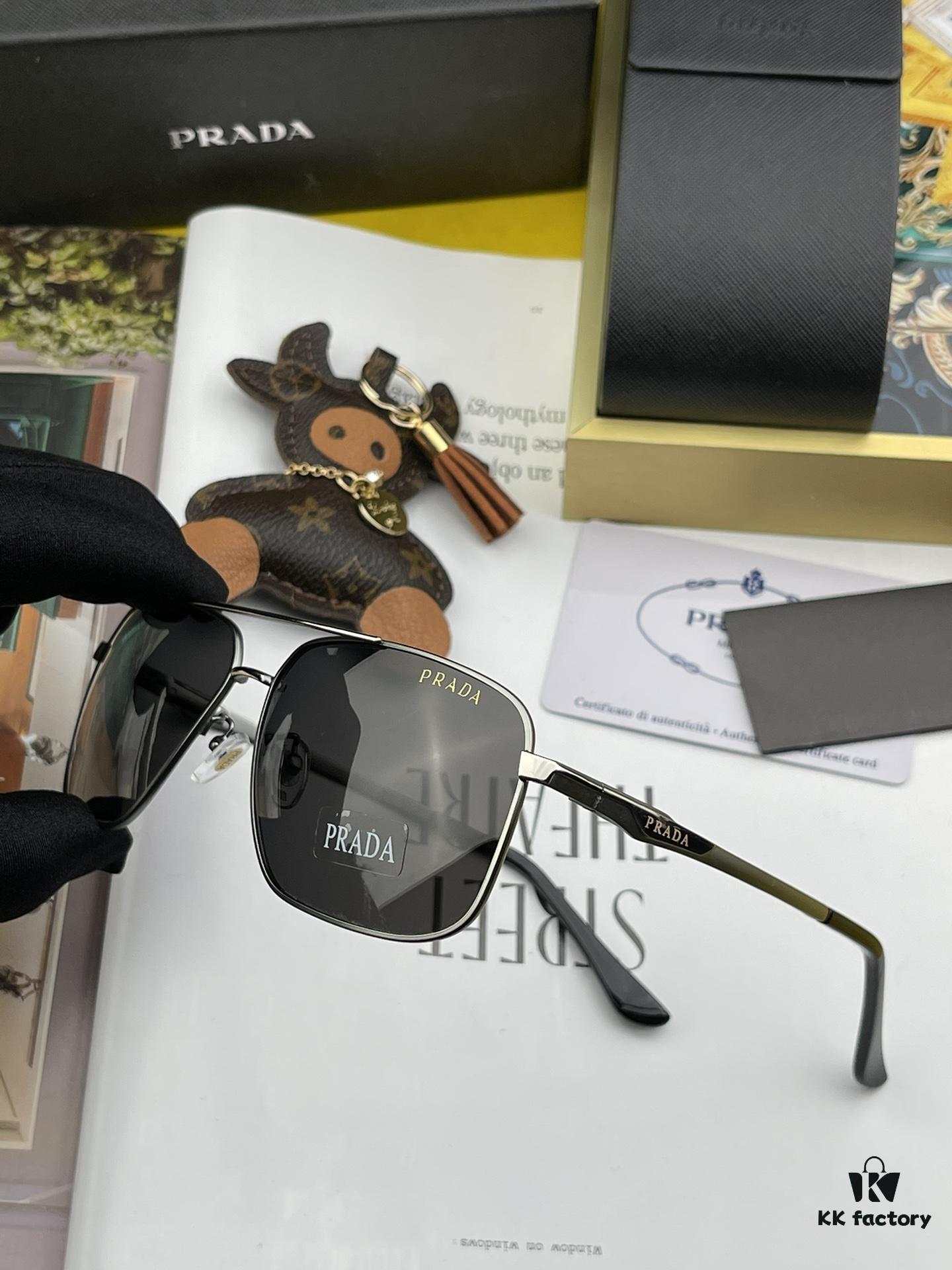 PRADA Masterpiece Craftsmanship. Polarized Sunglasses, High-End, Trendy Fashion Unisex Oversized Slimming Sunglasses for Men, Premium Quality! Driving Sunglasses Model: Eyewear Sunglasses