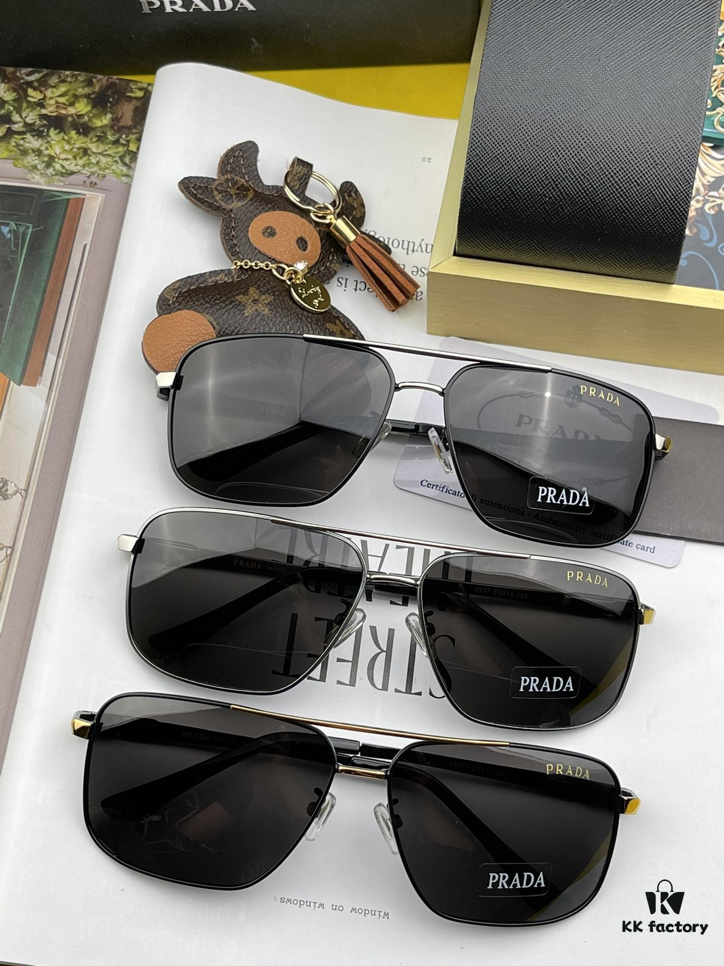 PRADA Masterpiece Craftsmanship. Polarized Sunglasses, High-End, Trendy Fashion Unisex Oversized Slimming Sunglasses for Men, Premium Quality! Driving Sunglasses Model: Eyewear Sunglasses