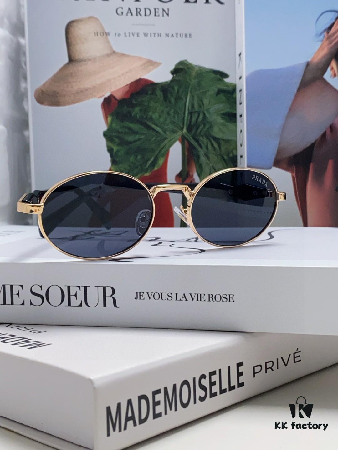 Prada Small Round Frame ✔️ Fashion Metal Oversized Sunglasses