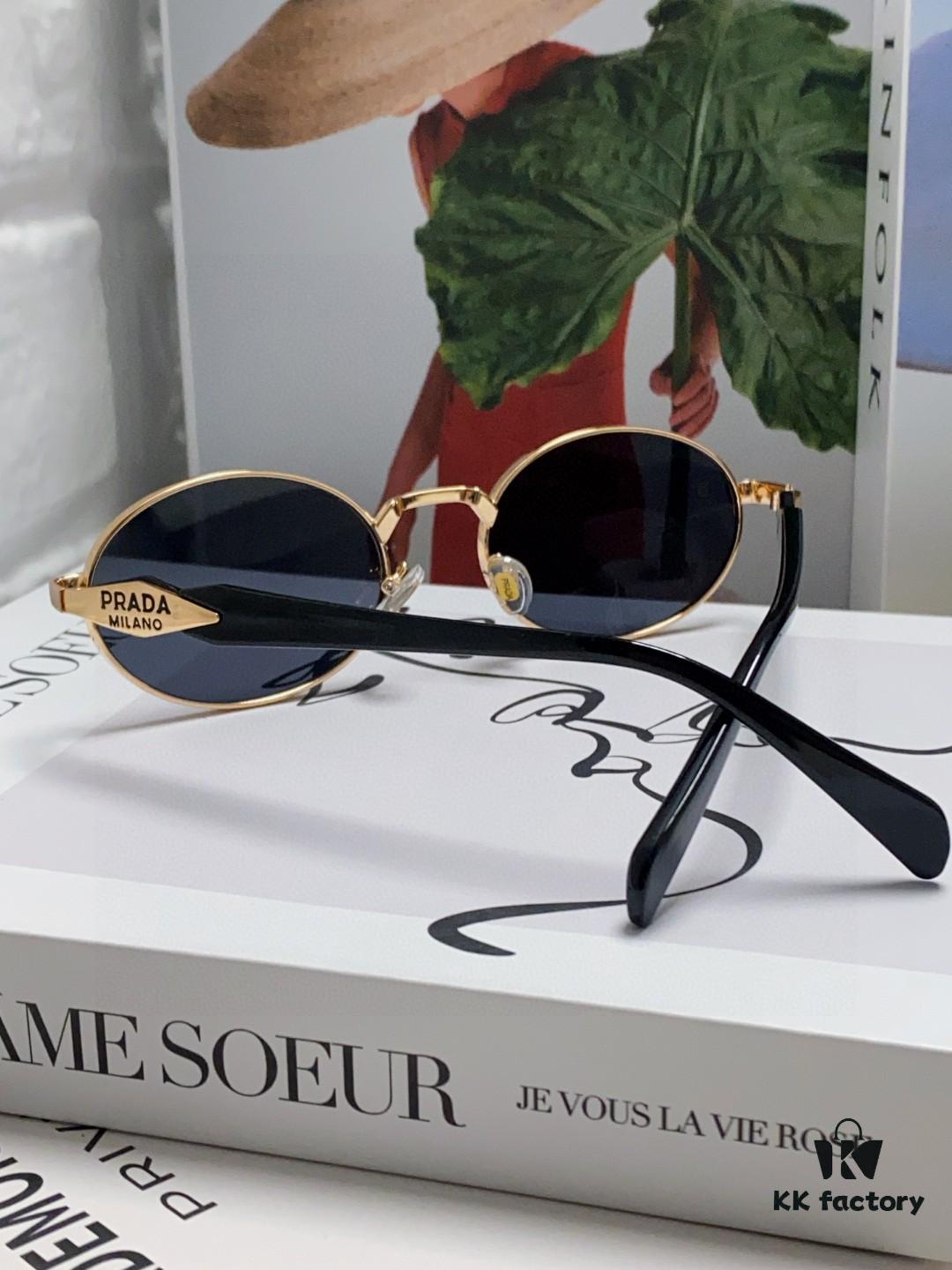 Prada Small Round Frame ✔️ Fashion Metal Oversized Sunglasses