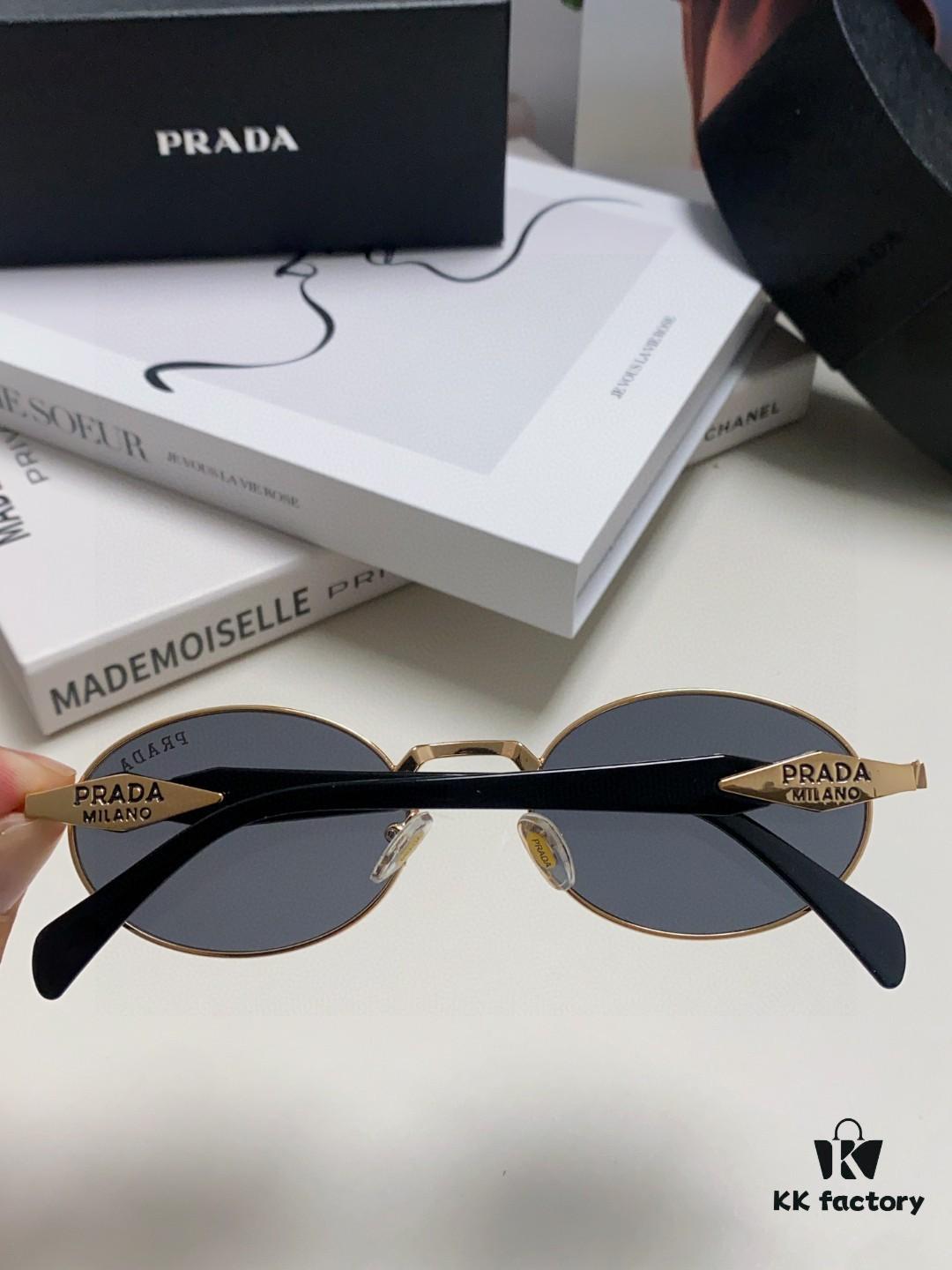 Prada Small Round Frame ✔️ Fashion Metal Oversized Sunglasses