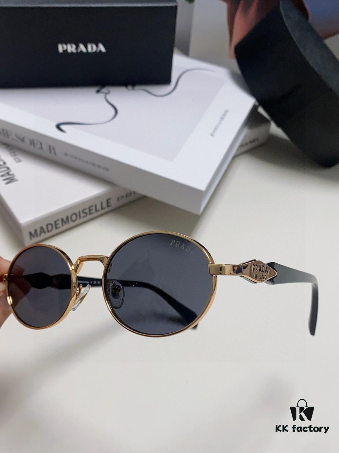 Prada Small Round Frame ✔️ Fashion Metal Oversized Sunglasses