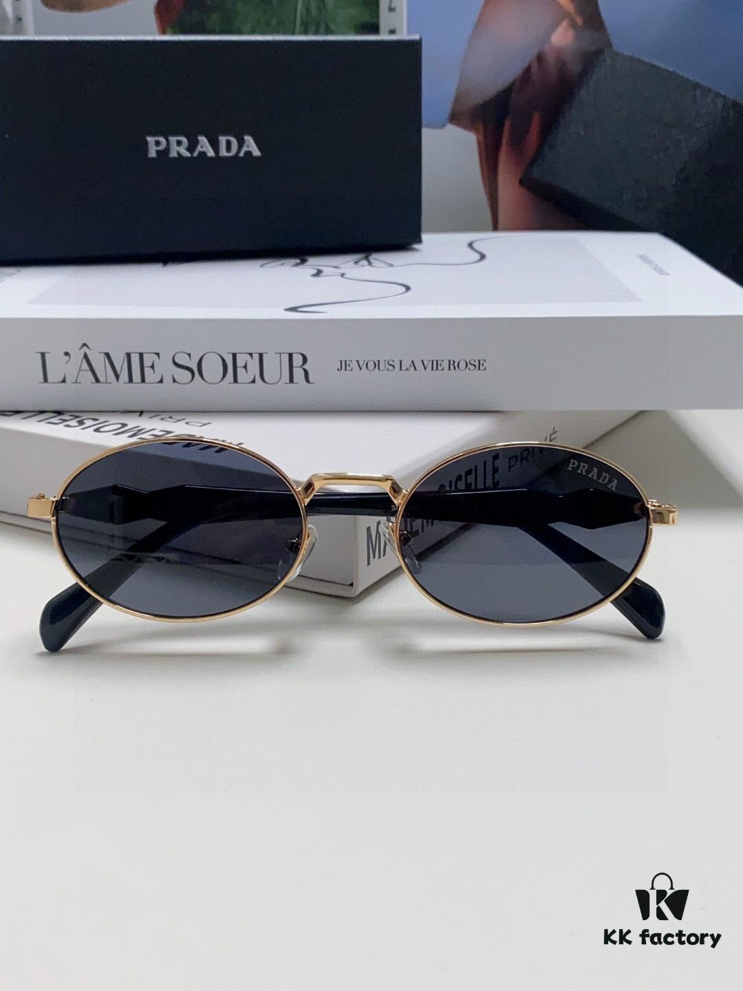 Prada Small Round Frame ✔️ Fashion Metal Oversized Sunglasses