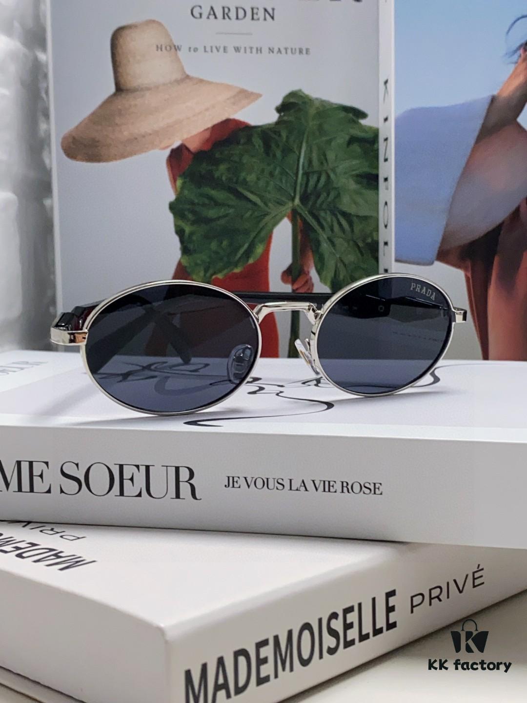 Prada Small Round Frame ✔️ Fashionable Metal Oversized Sunglasses