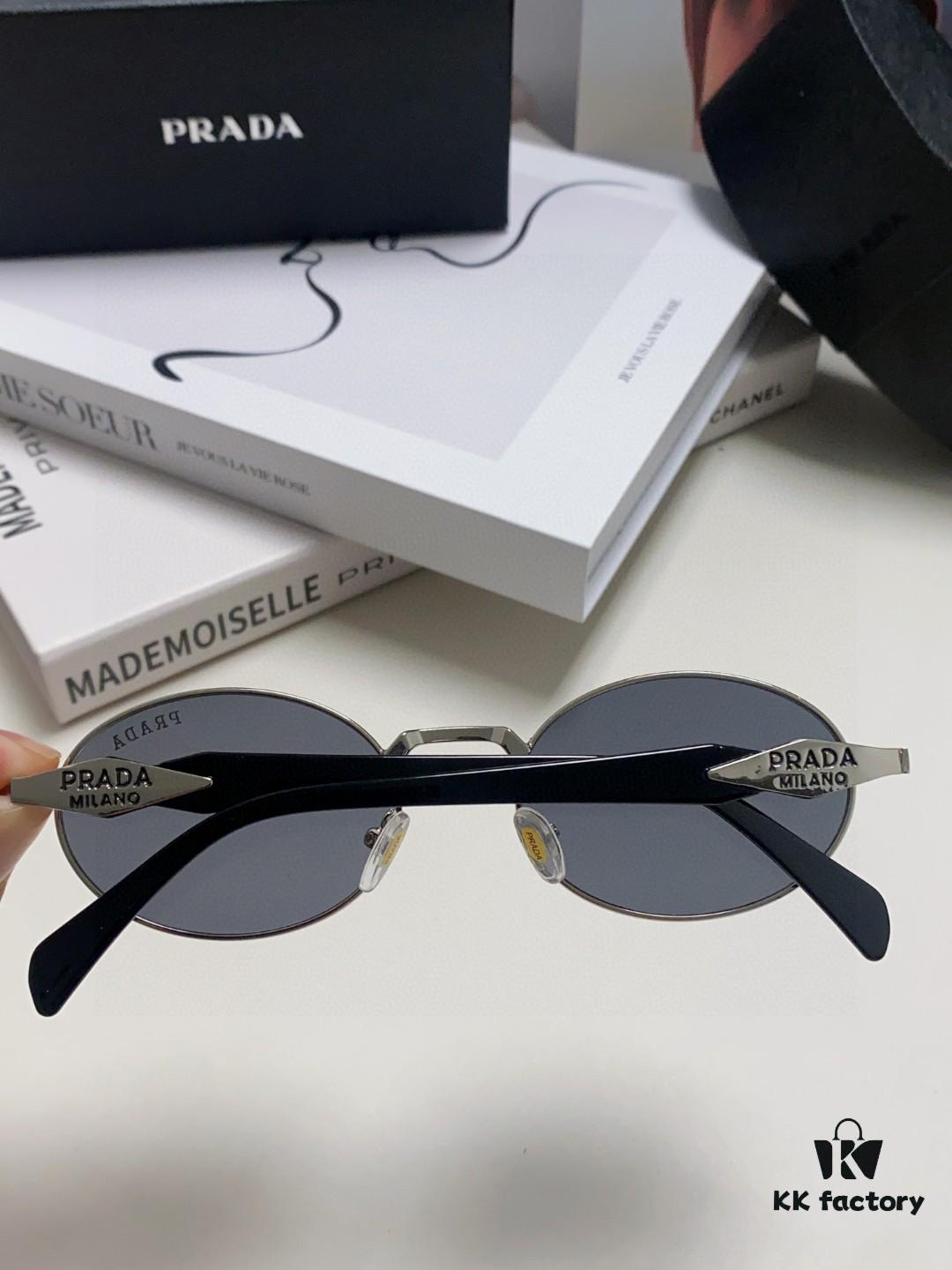 Prada Small Round Frame ✔️ Fashionable Metal Oversized Sunglasses