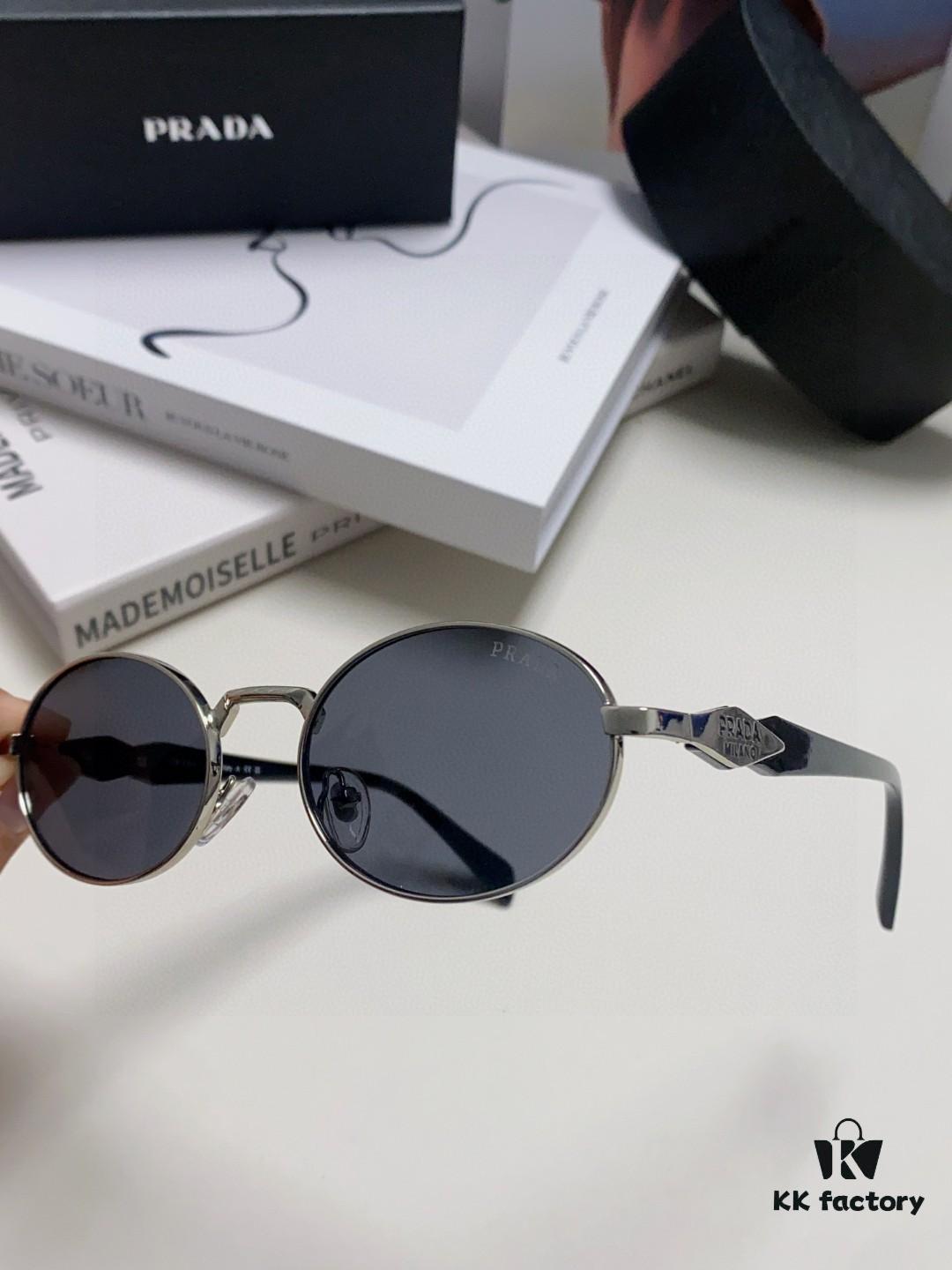 Prada Small Round Frame ✔️ Fashionable Metal Oversized Sunglasses