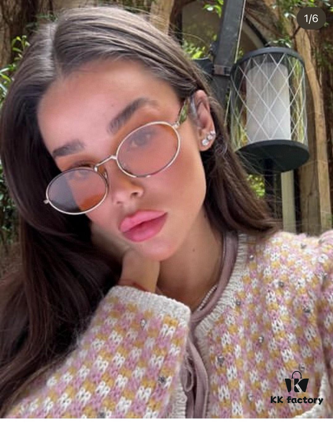 Prada Small Round Frame ✔️ Fashion Metal Oversized Sunglasses