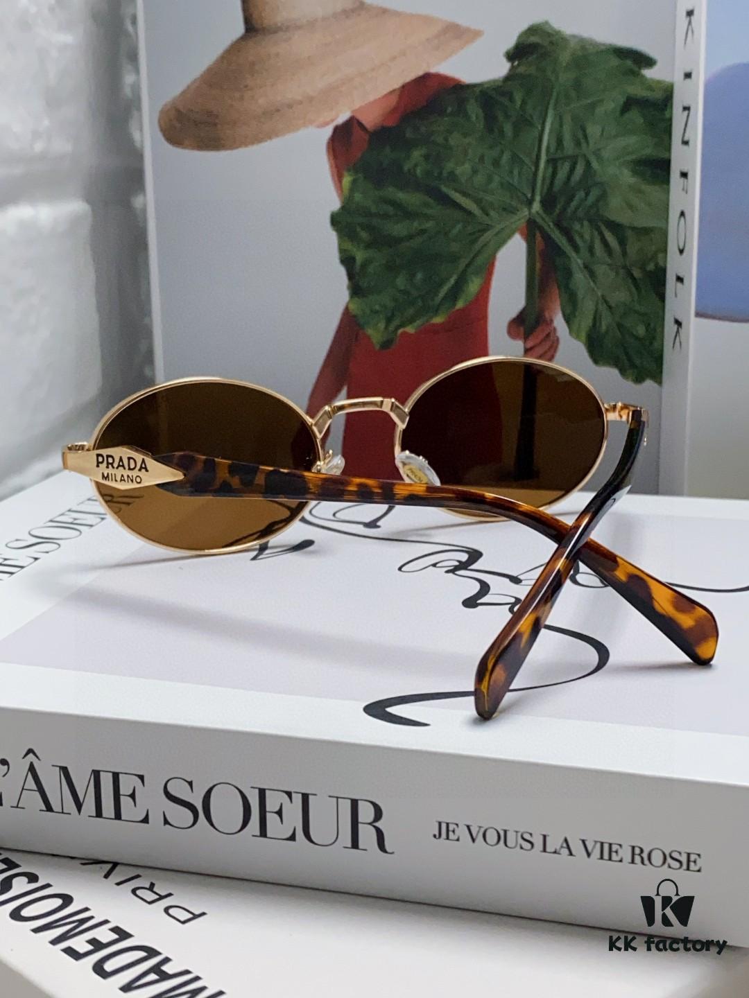 Prada Small Round Frame ✔️ Fashion Metal Oversized Sunglasses