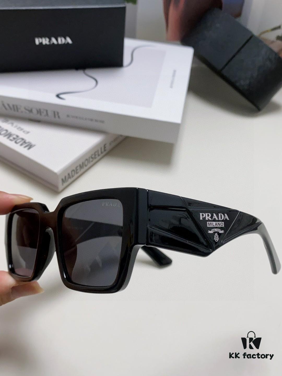 PRADA 2024 New Arrival European and American Style Sunglasses for Women, Summer Small Face Flattering, Stylish Korean-Inspired Unisex Sun Glasses for Beach Vacation