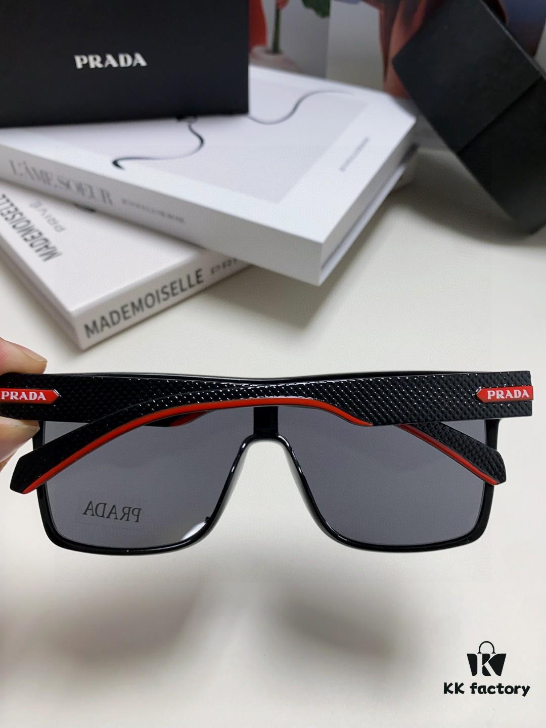 Prada Men's Stylish Oversized Frame Sunglasses, Fashionable Polarized Driving Sunglasses, Ideal for Outdoor Sports, Unisex Eyewear