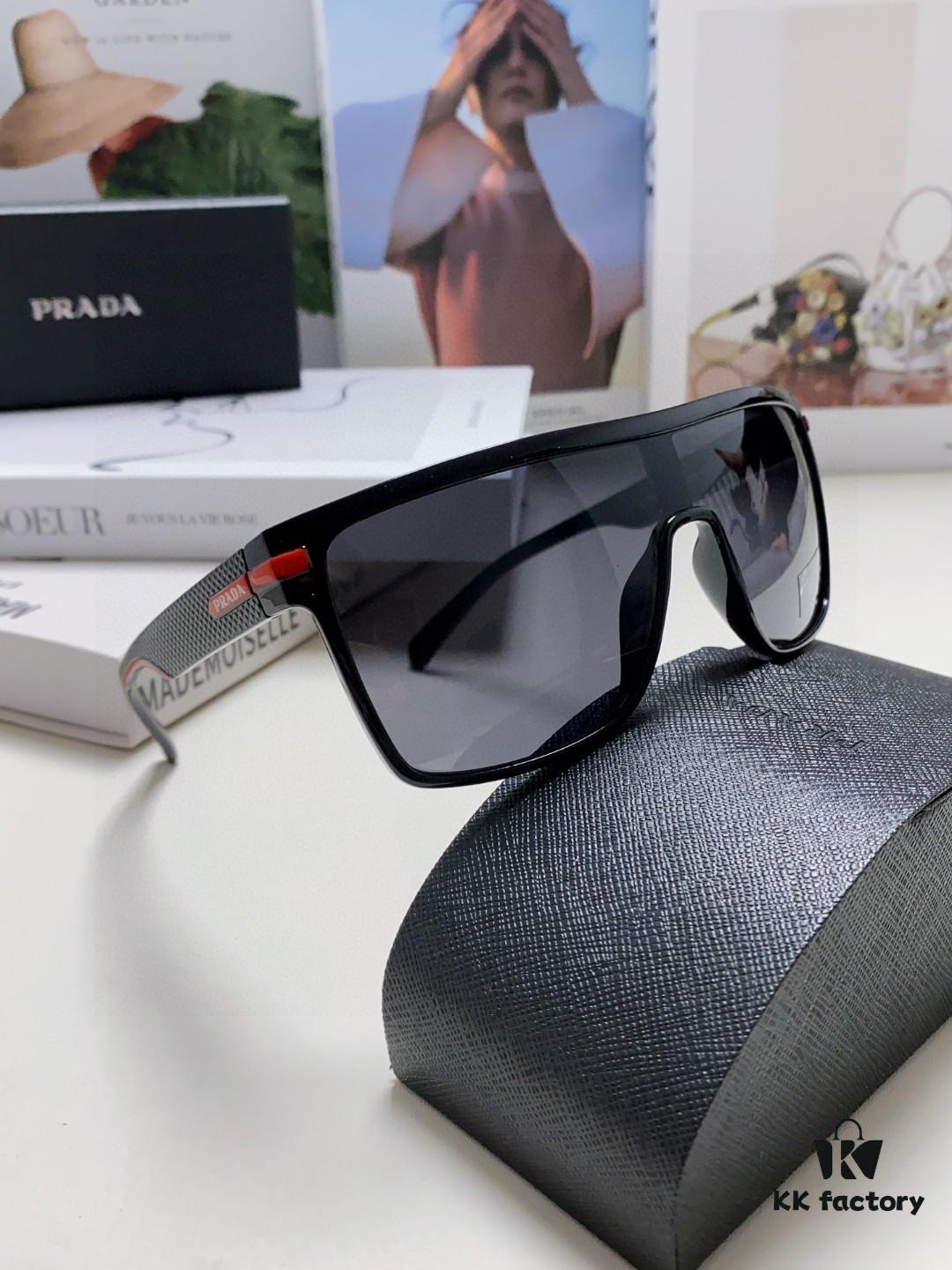 Prada Men's Stylish Oversized Frame Sunglasses, Fashionable Polarized Driving Sunglasses, Ideal for Outdoor Sports, Unisex Eyewear