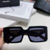 Prada 2024 Fashion Metal Polygonal Oversized Sunglasses Unisex, Checkered Lens Sunglasses for Men and Women