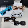 Prada 2024 Fashion Metal Polygonal Oversized Sunglasses Unisex, Checkered Lens Sunglasses for Men and Women