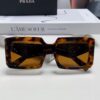 Prada 2024 Fashionable Metal Polygonal Oversized Sunglasses for Men and Women with Checkered Lenses