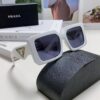 Prada 2024 Fashionable Metal Polygonal Oversized Sunglasses Unisex, Checkered Lens Sunglasses for Men and Women