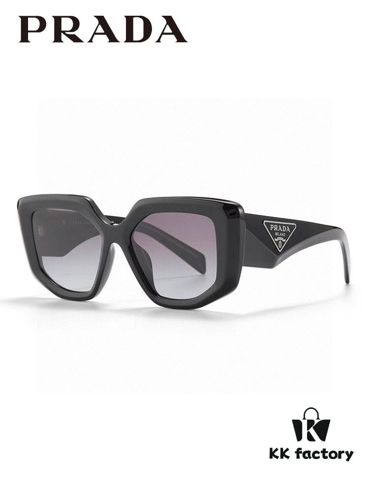 PRADA 2024 New Arrival Classic Triangle Logo Women's Fashionable Butterfly Cat-Eye Sunglasses 14ZSF