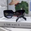 PRADA 2024 New Arrival Classic Triangle Logo Women's Fashionable Butterfly Cat-Eye Sunglasses 14ZSF