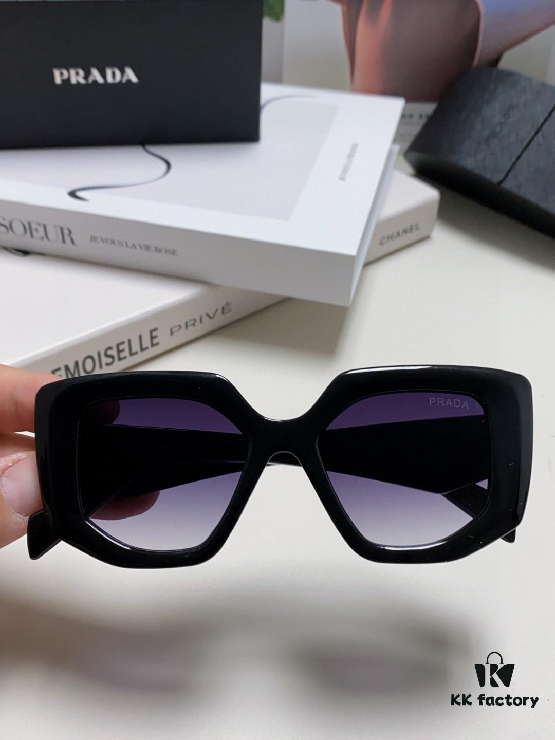 PRADA 2024 New Arrival Classic Triangle Logo Women's Fashionable Butterfly Cat-Eye Sunglasses 14ZSF