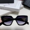 PRADA 2024 New Arrival Classic Triangle Logo Women's Fashionable Butterfly Cat-Eye Sunglasses 14ZSF