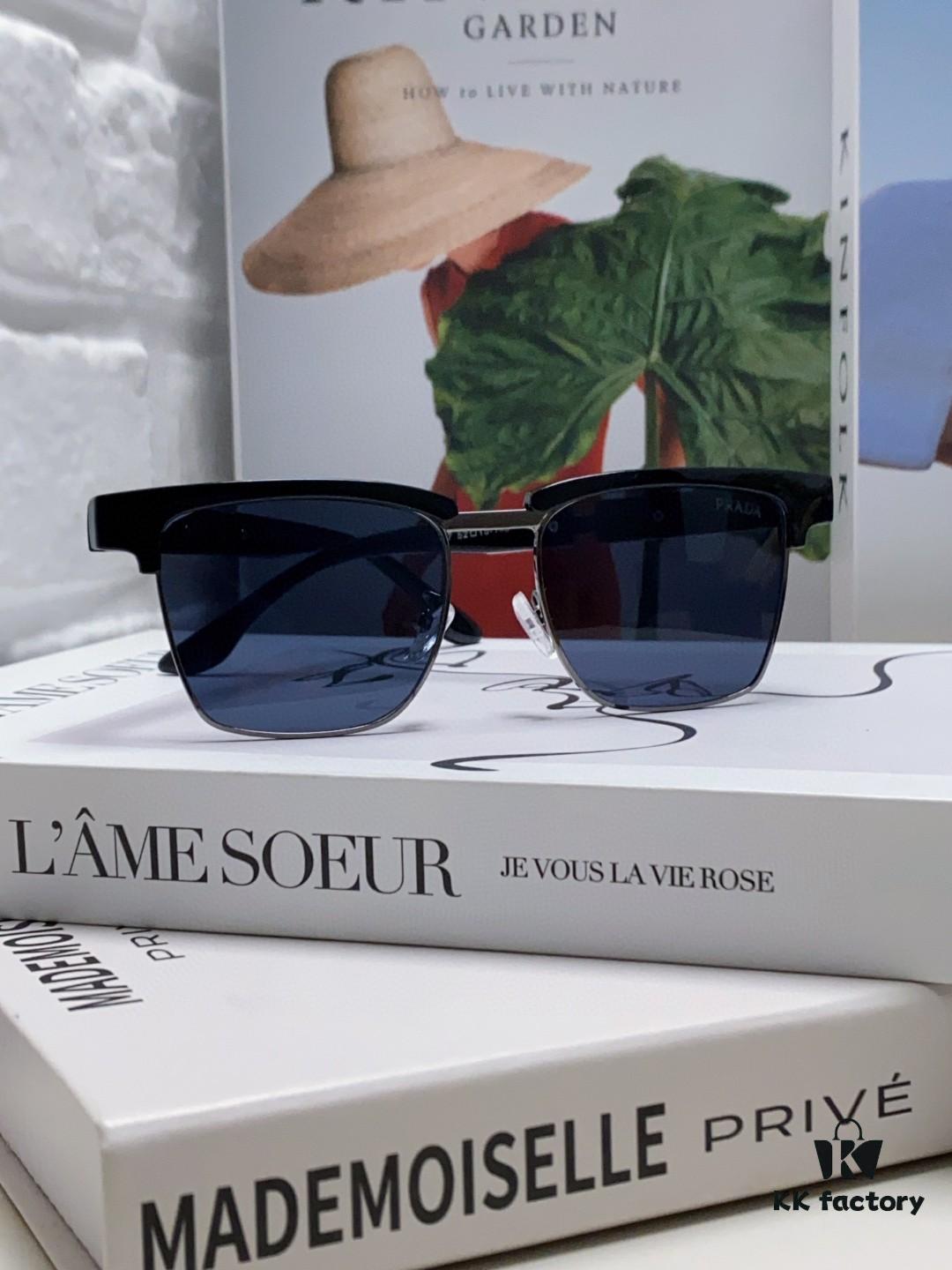 Prada Sunglasses, Showcasing Unique Personality, Classic Style with Premium Metal Logo on Temples and Frame, the Latest Popular Eyewear