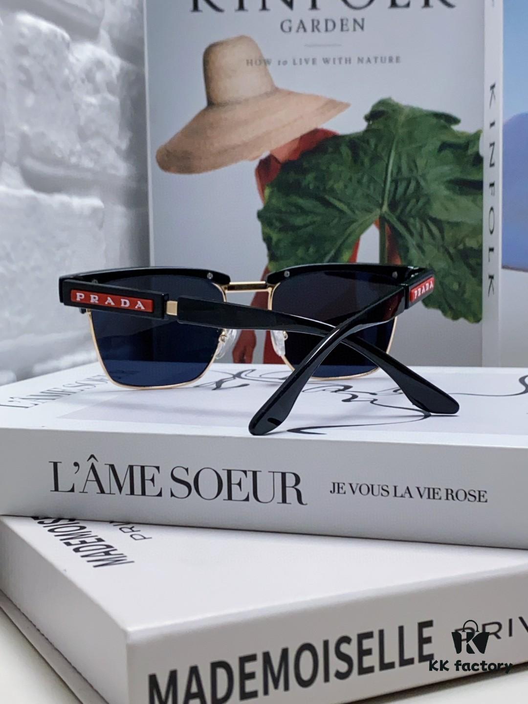 Prada Sunglasses Classic Style, Showcasing Unique Personality with Premium Metal Logo on Temples and Frame