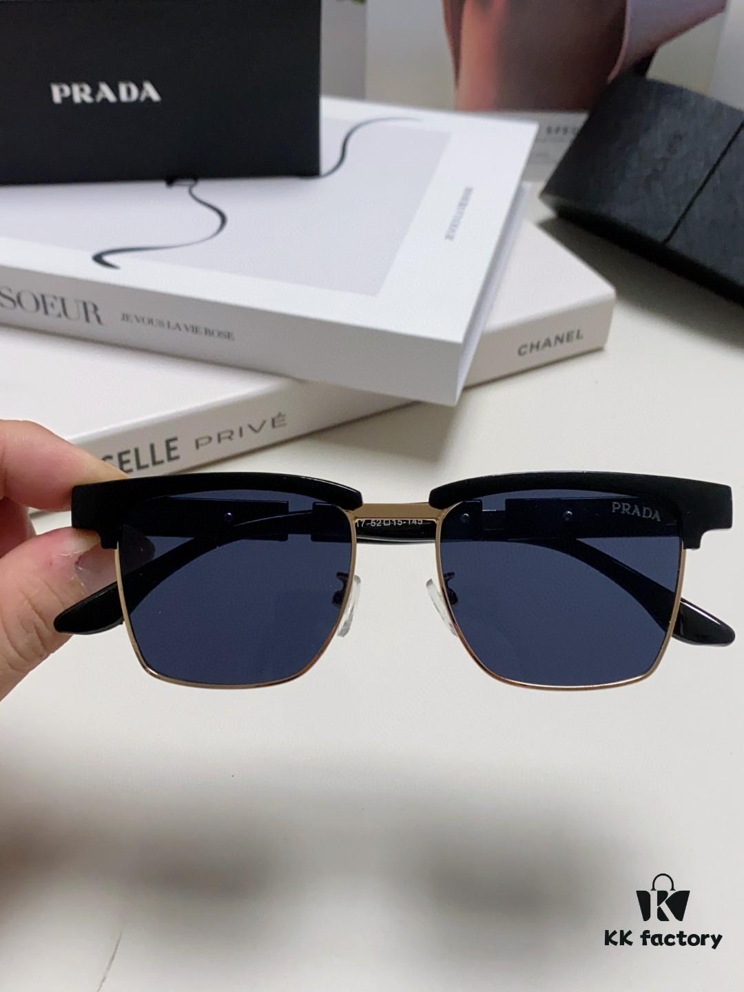 Prada Sunglasses Classic Style, Showcasing Unique Personality with Premium Metal Logo on Temples and Frame