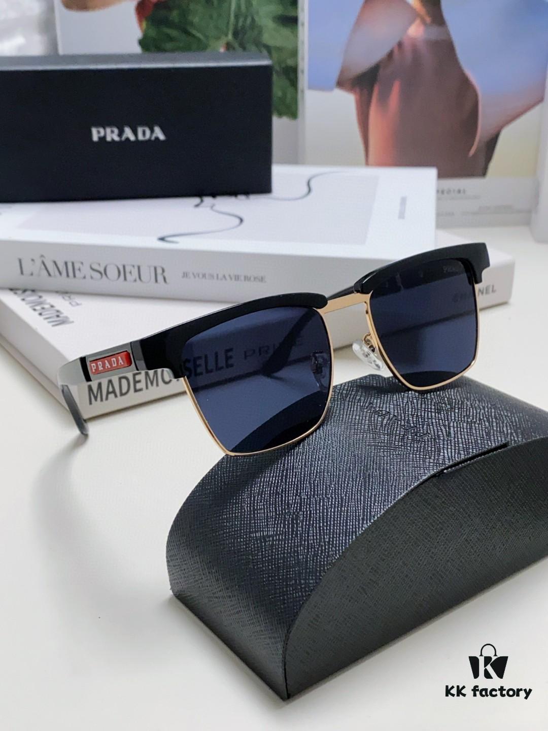 Prada Sunglasses Classic Style, Showcasing Unique Personality with Premium Metal Logo on Temples and Frame