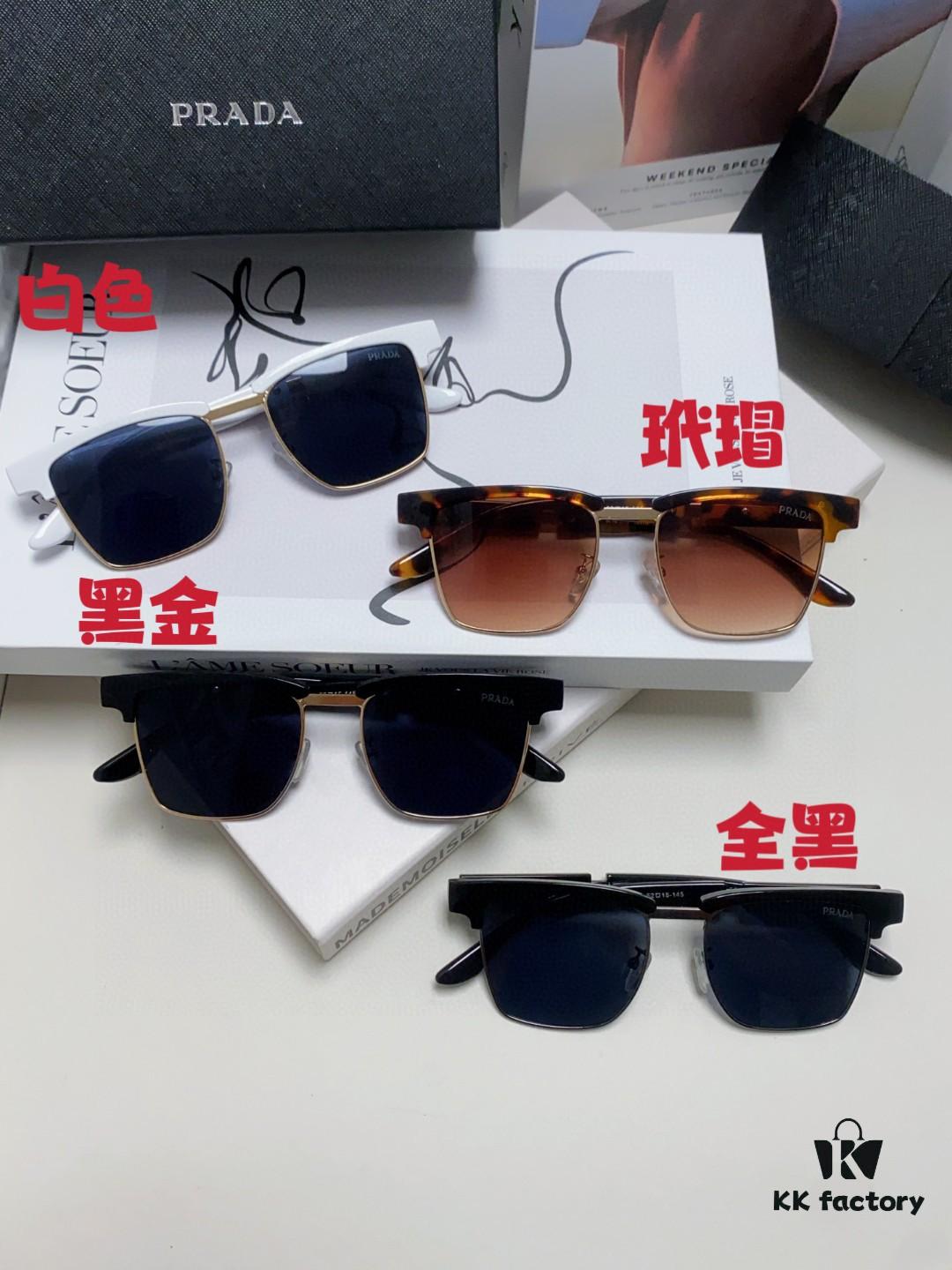 Prada Sunglasses Classic Style, Showcasing Unique Personality with Premium Metal Logo on Temples and Frame