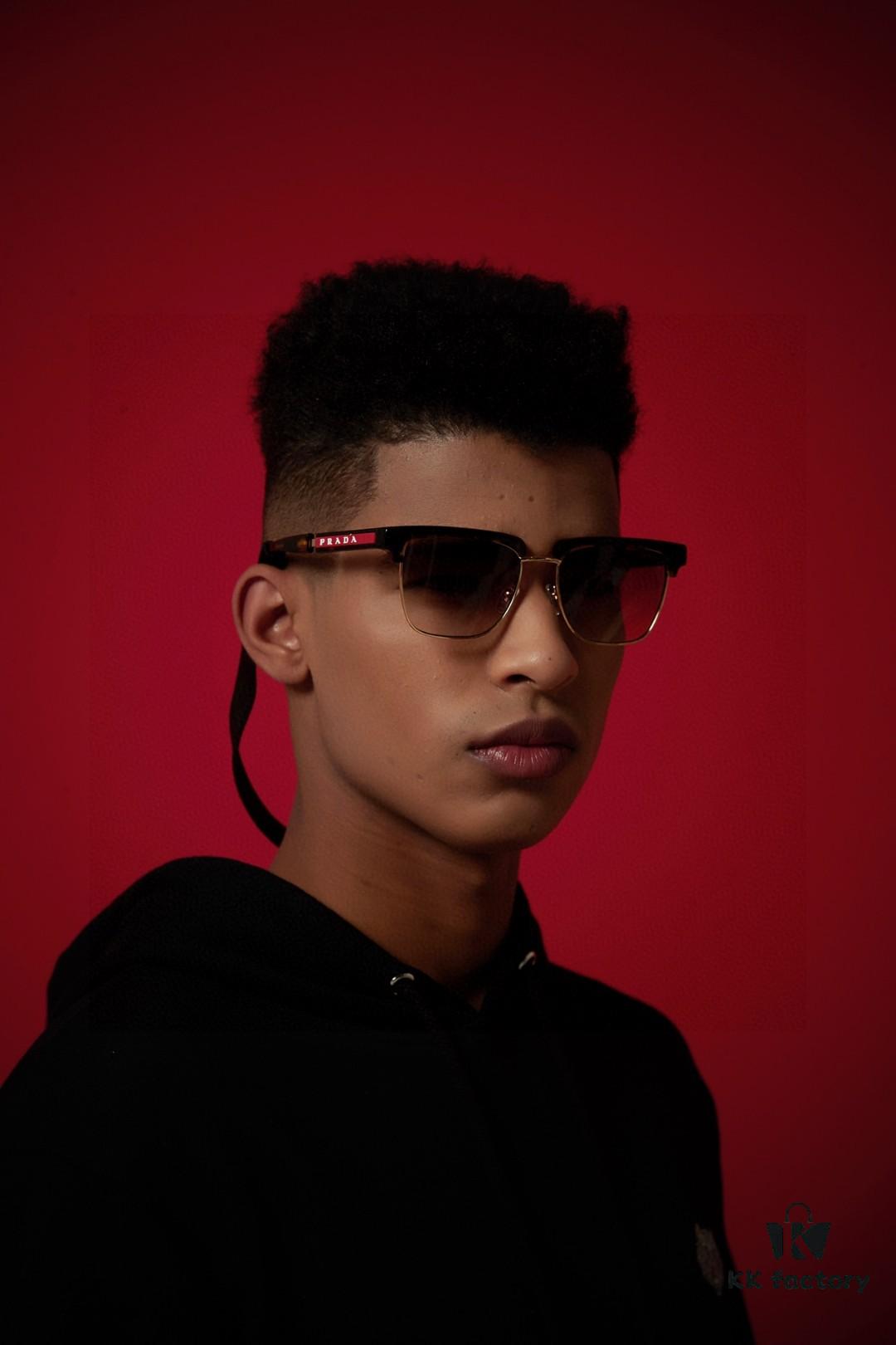 Prada Sunglasses Classic Style with Premium Metal Logo on Temples and Frame