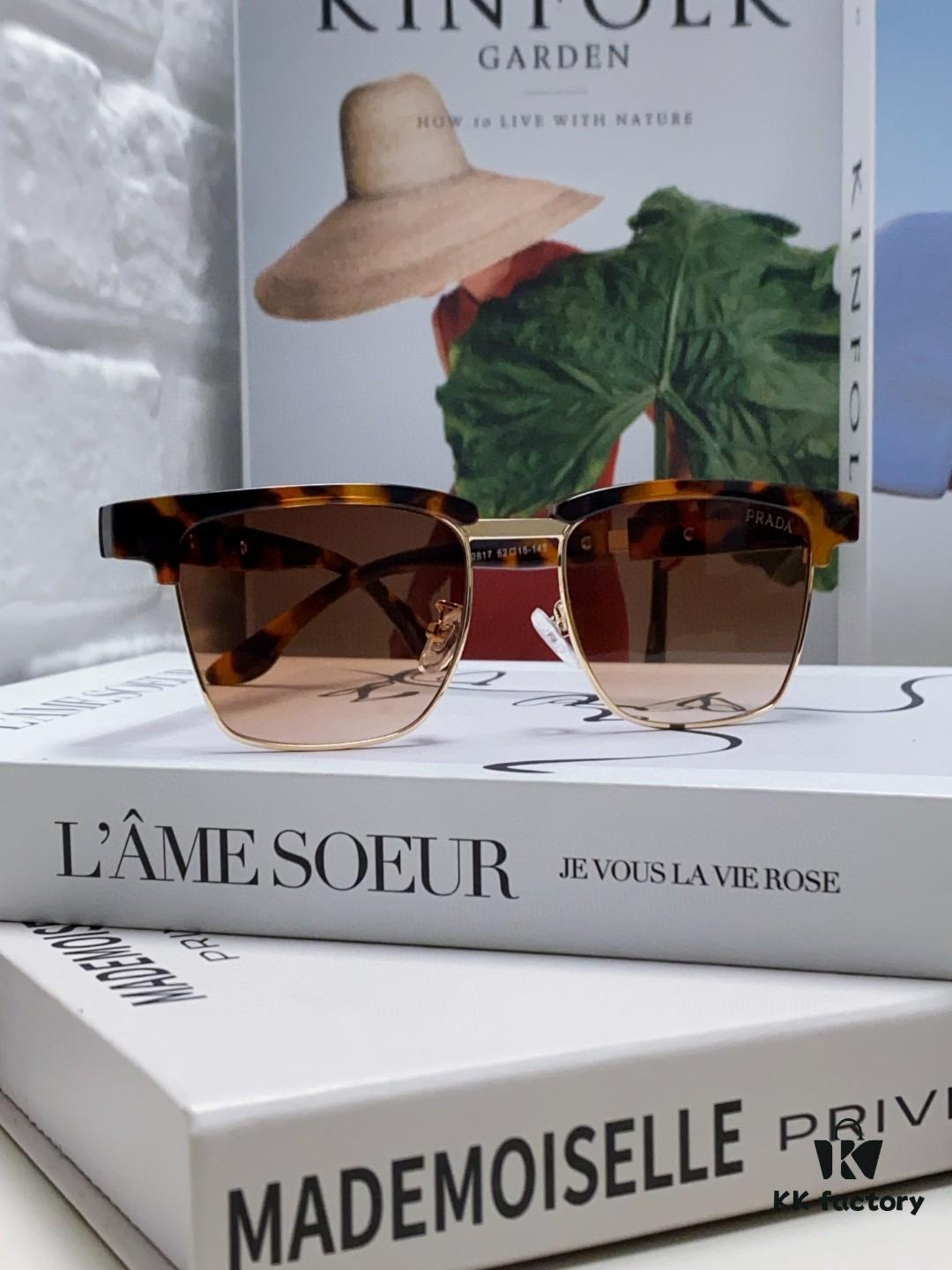 Prada Sunglasses Classic Style with Premium Metal Logo on Temples and Frame