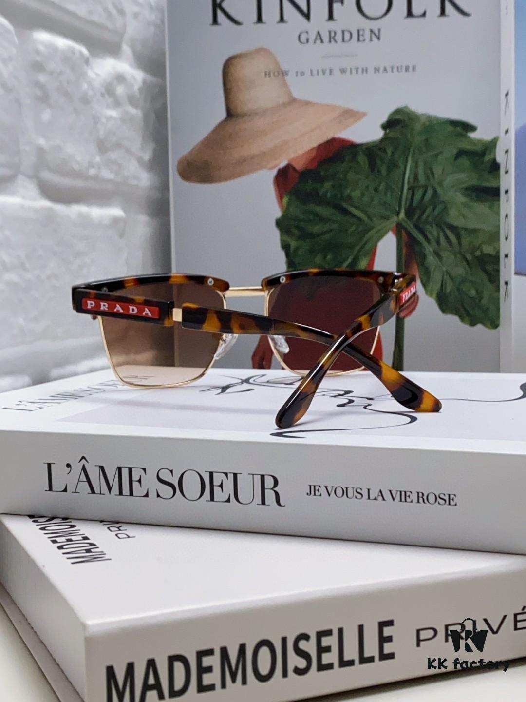 Prada Sunglasses Classic Style with Premium Metal Logo on Temples and Frame