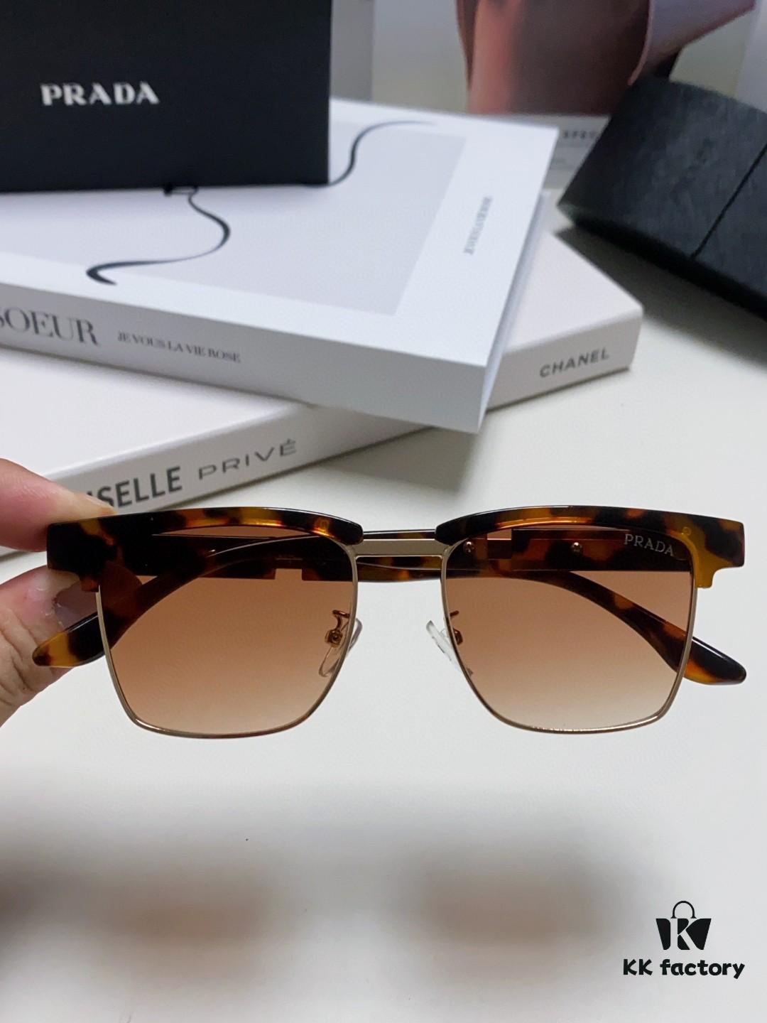 Prada Sunglasses Classic Style with Premium Metal Logo on Temples and Frame