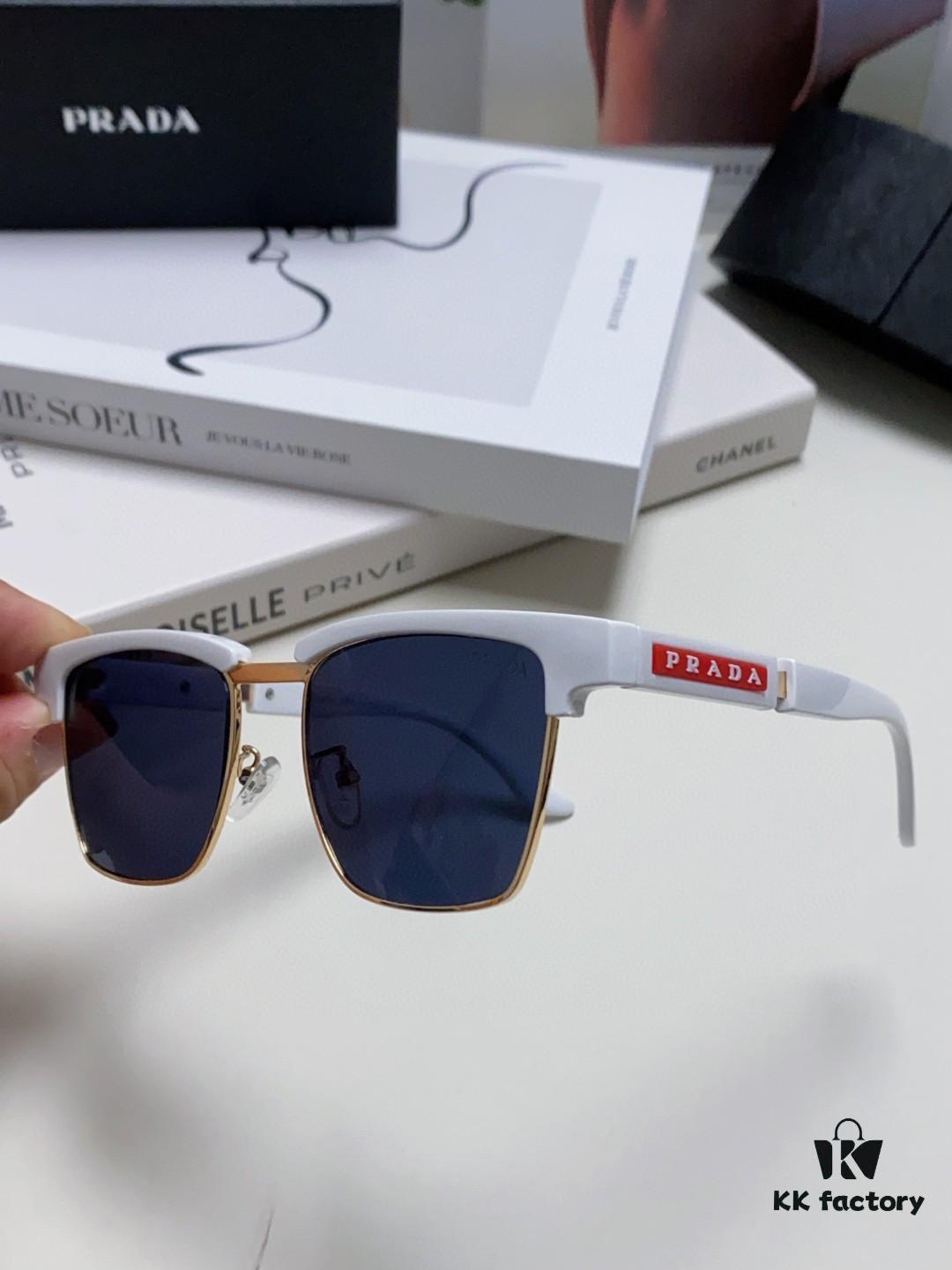 Prada Sunglasses, Classic Style with Distinctive Design, Premium Metal Logo on Temples and Frame, Newly Launched Popular Eyewear