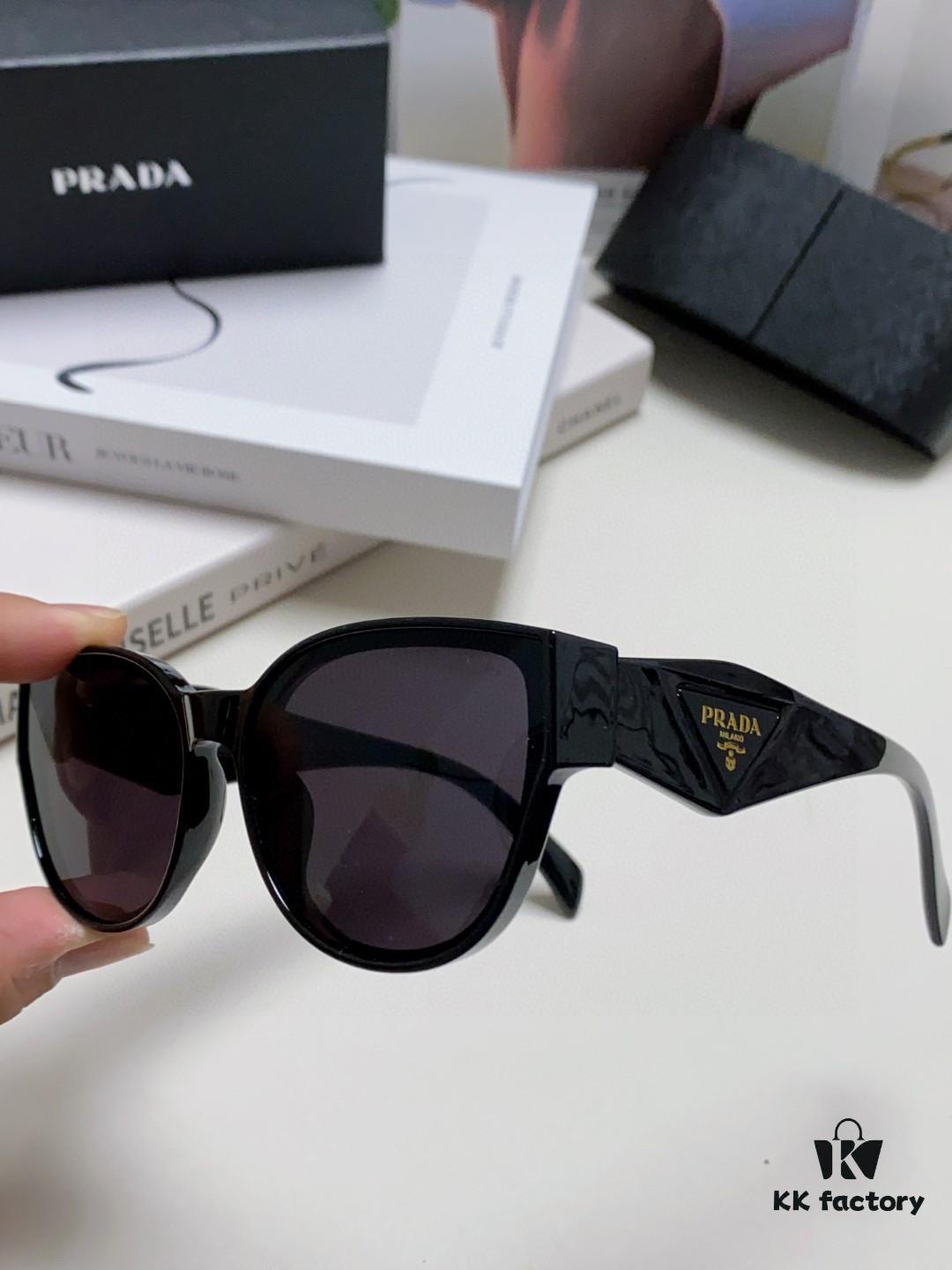 Prada 2024 New Arrival Sunglasses Fashionable Round Frame UV Protection Eyewear for Women