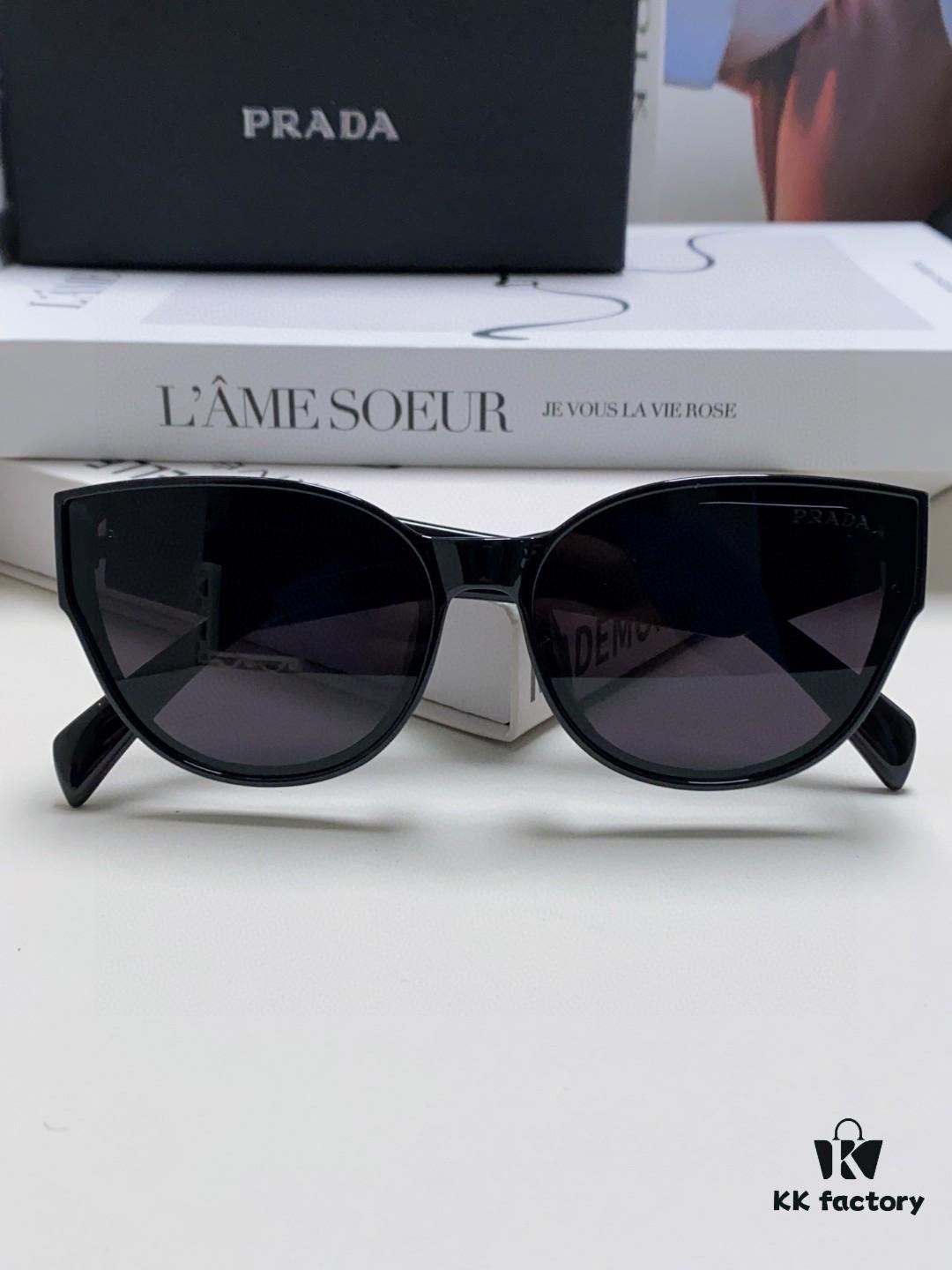 Prada 2024 New Arrival Sunglasses Fashionable Round Frame UV Protection Eyewear for Women